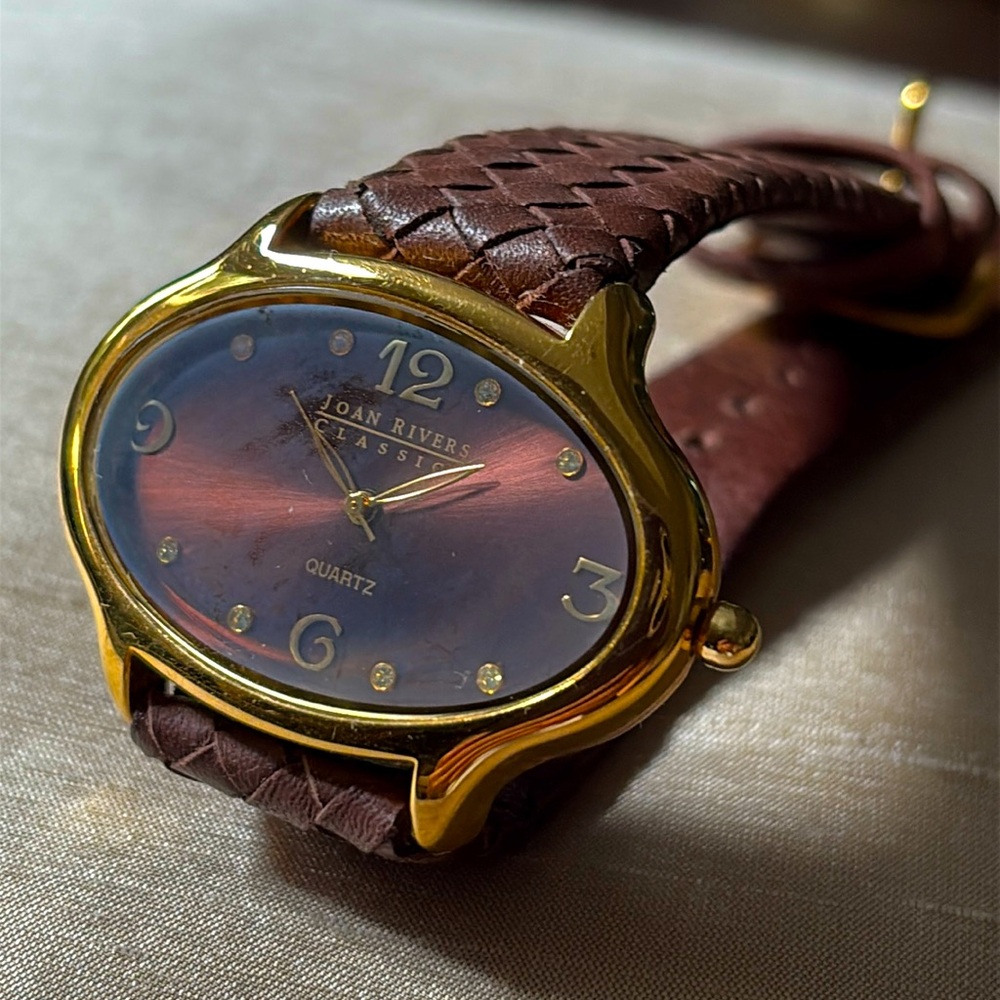 NWOT Joan Rivers Gold and Brown Classic Watch